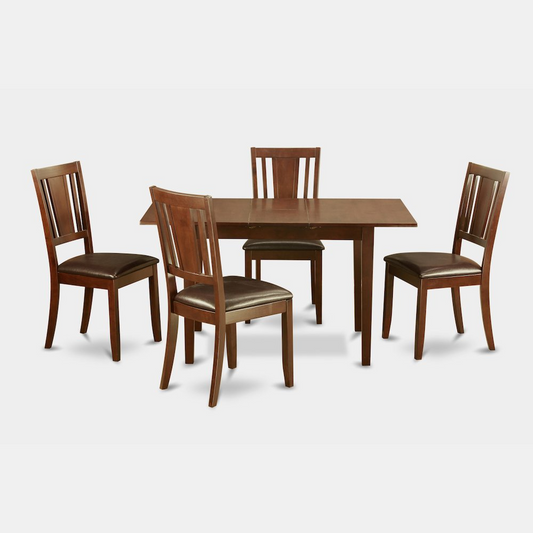 5  Pc  Small  dinette  set  -  Table  with  Leaf  and  4  Kitchen  Chairs AFCLANE