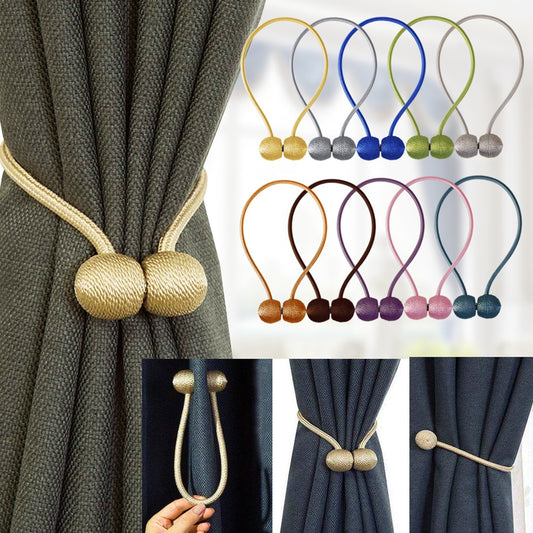 BELAVENIR 1Pc Magnetic Curtain Tieback High Quality Clip Curtains Buckle Holder Decorative Home Polyester Curtains Accessories AFCLANE