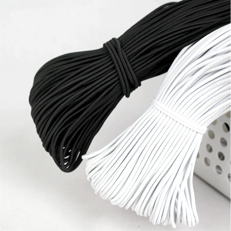 1/2/3/4/5mm High-Quality Round Elastic Band Cord Elastic Rubber white black Stretch rubber For Sewing Garment DIY Accessories AFCLANE