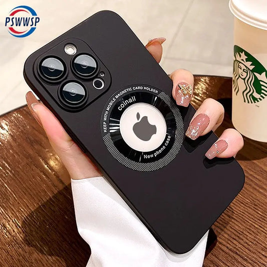 Luxury Hard PC Magnetic For Magsafe Wireless Charging Case For iPhone 14 13 12 11 Pro Max Plus Logo Hole Camera Protection Cover AFCLANE