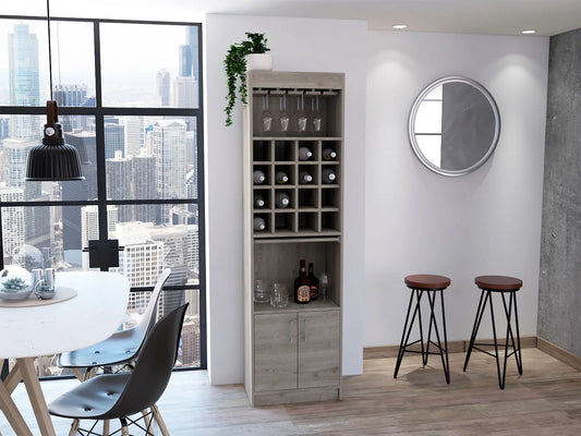 Soria Bar Double Door Cabinet, Sixteen Wine Cubbies, One Extendible Shelf, One Shelf AFCLAND